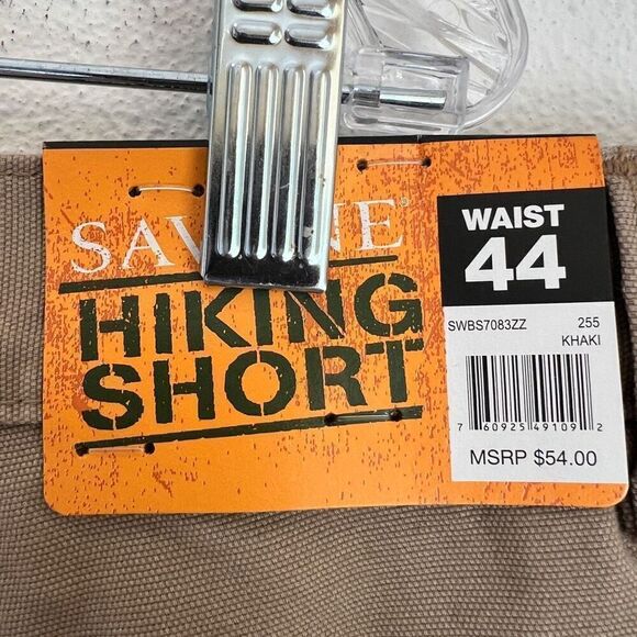 Savane Hiking Shorts Waist Size 44 UPF 30 Tech Pocket in Tan NWT - Picture 10 of 15